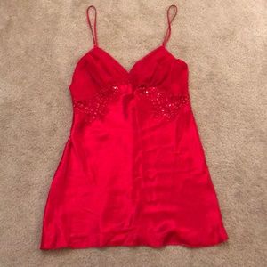 VS red silk night gown
